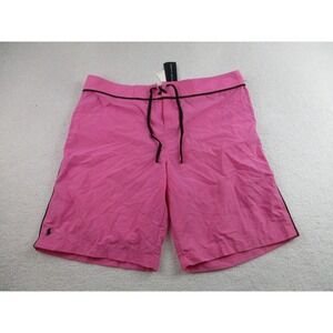 NWT Ralph Lauren Shorts Mens Large Pink Black‎ Swim Trunks Board Nylon New Beach